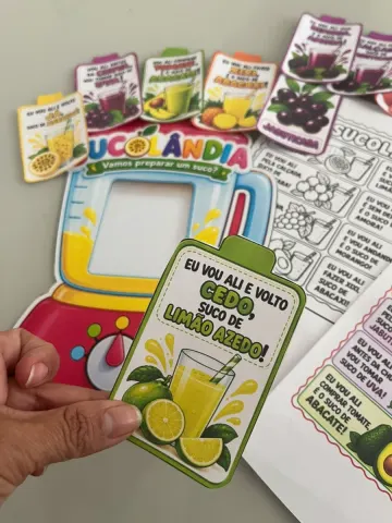 Capa do material: SUCOLÂNDIA — VAMOS PREPARAR UM SUCO? educação infantil e anos inicias